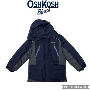 Oshkosh B’gosh quilted insulated snow ski kids full zip hoodie jacket size M